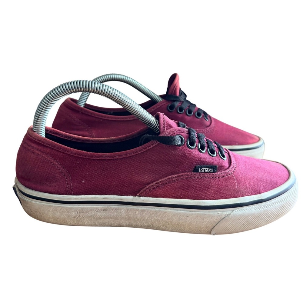 Vans Sneakers Mens 7.5 Authentic Burgundy Canvas Low Top Lace Up EUC